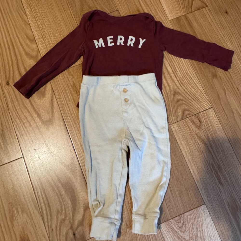 Merry Maroon & Cream Kids Matching Set